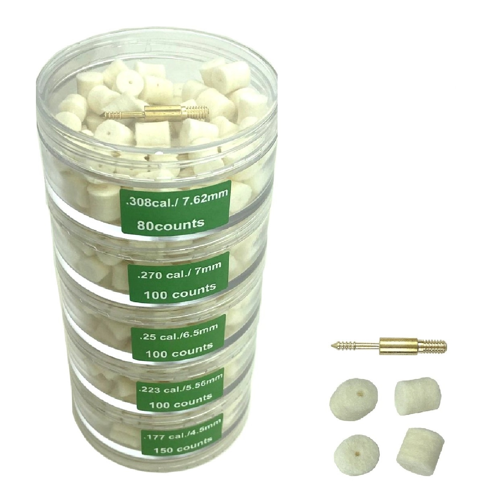 Pistolrengöring Ullpellets Cylindriska fodral Skruva ihop packade
