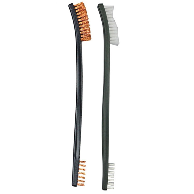 Dubbel ände Utility Gun Rengöring Handborste Mässingstrådar