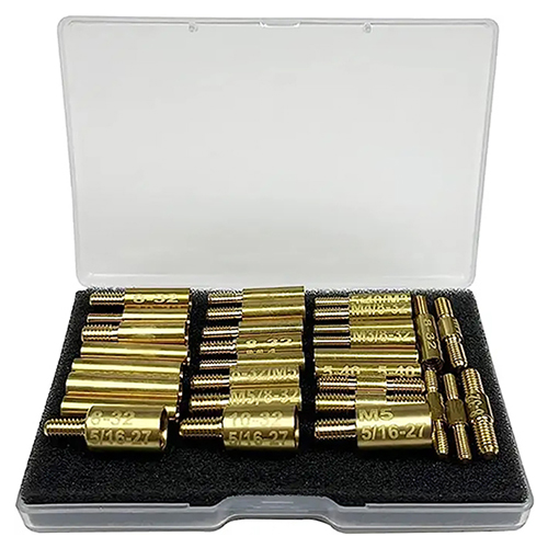 Adaptrar för pistolrengöringsstång 30 st förpackning 5-40 8-32 10-32 5/16-27 M3 M4 M5 gängor i han- och honstångskontakt