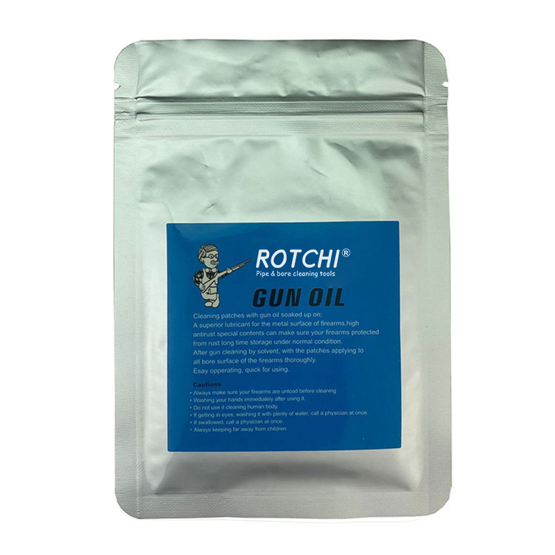 Opp-packade oljeabsorberade pistolrengöringsplåster