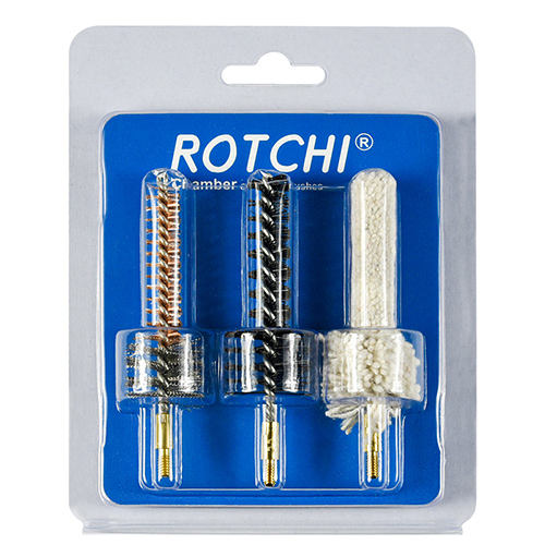 Rengöringsborste för gevärkammare 3-i-1 set, blister och kortpaket. Tillgänglig