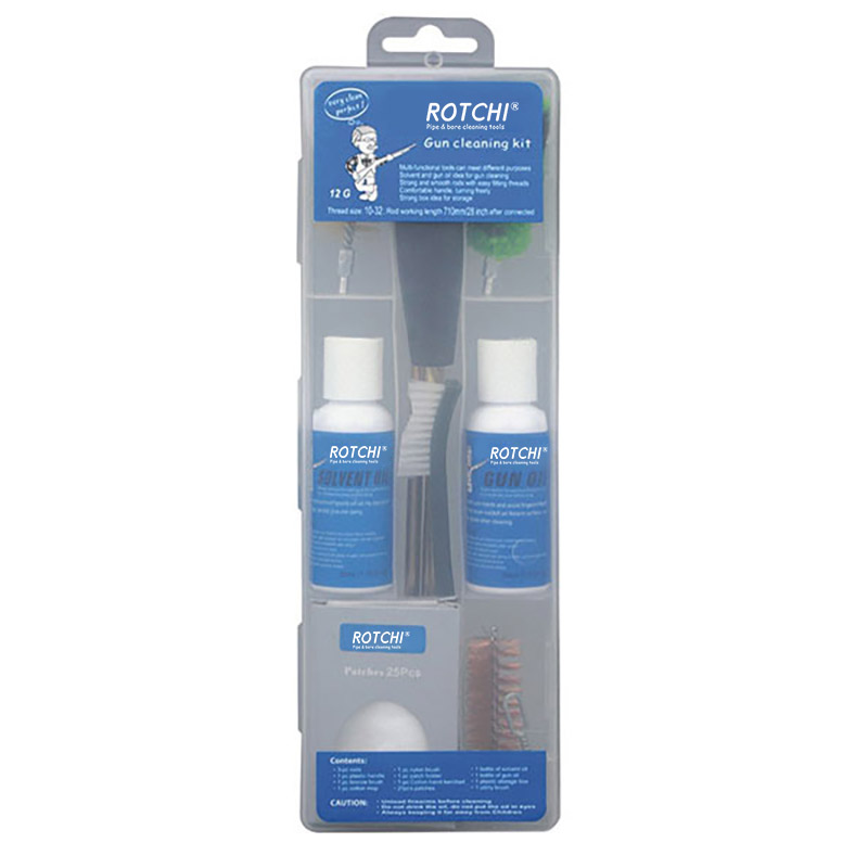 Genomskinlig låda Airgun Gun Cleaning Kit med oljeflaska