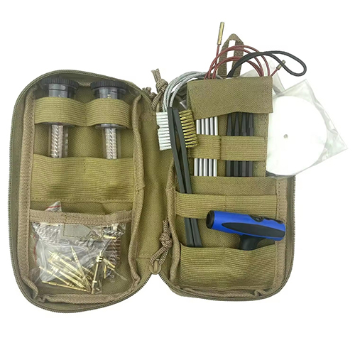 Universal Gun Cleaning Kit Tactical Bag Bore and Chamber Borstar rostfria stavar